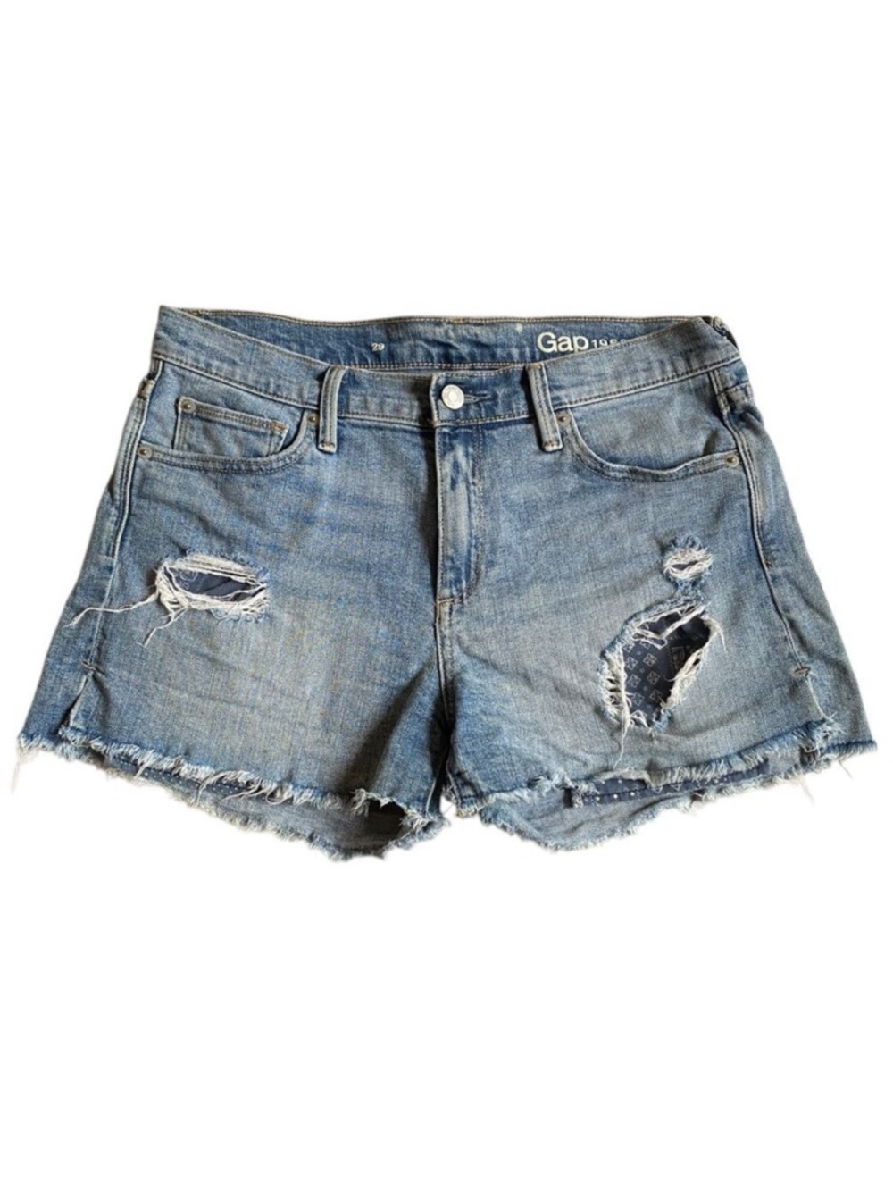 GAP 1969 Jean Shorts Women's Size 29 Light Indigo Distressed Summer Grunge Y2K